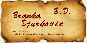 Branka Đurković vizit kartica